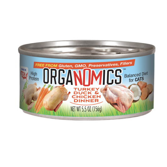OrgaNOMics Duck, Turkey & Chicken Dinner for Cats - 5.5oz