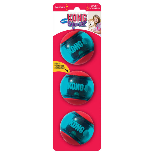 KONG Squeezz Action Red 3pk Medium