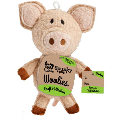 Spunky Pup® Woolies Plush Pig Dog Toy