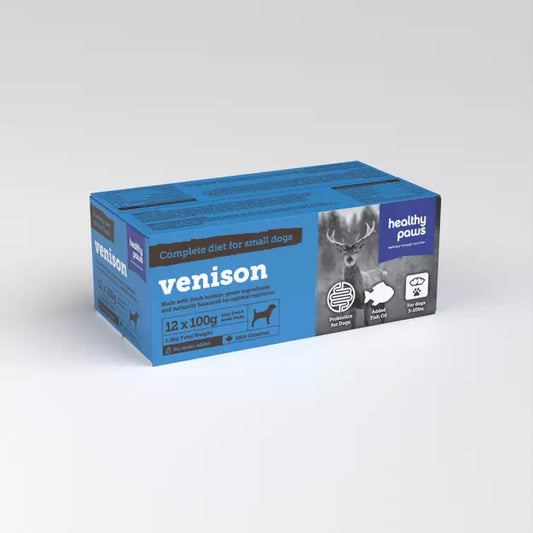 Healthy Paws Complete Small Dog Dinner Venison 12 x 100g