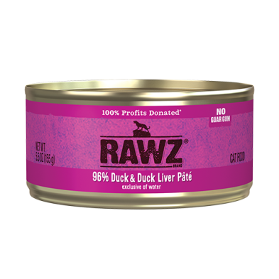 RAWZ® 96% Duck & Duck Liver Pâté Wet Cat Food 5.5oz