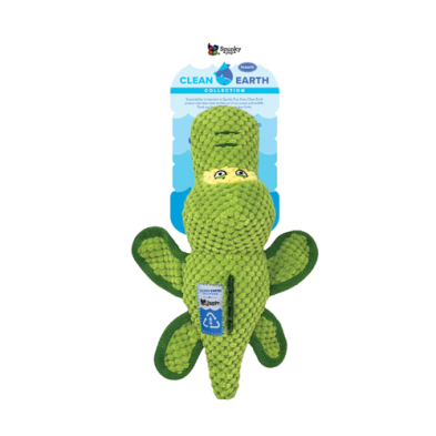 SPUNKY PUP® CLEAN EARTH TEXTURED RECYCLED PLUSH TOY GATOR DOG TOY