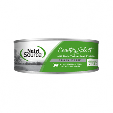 NutriSource Country Select Duck, Turkey and Quail Grain Free Cat Food 5.5oz