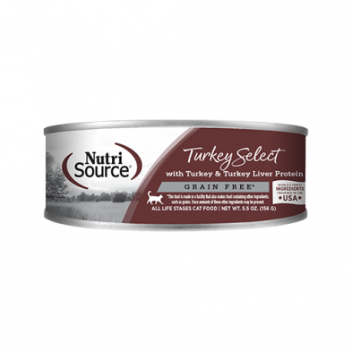 NutriSource Turkey Select Turkey and Turkey Liver Grain Free Cat Can 5.5oz