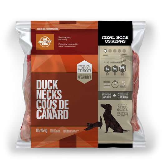 Big Country Raw Duck Necks 1lb - Skinless BCR
