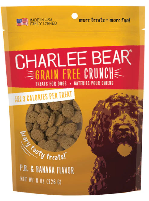 Charlee Bear - Peanut Butter & Banana Grain Free Dog Treats 8oz