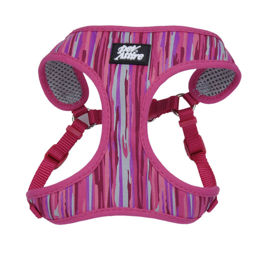 Coastal Ribbon Adjustable Dog Harness Pink Flamingo Medium