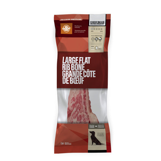 Big Country Raw Flat Beef Rib Bone - Large Single BCR