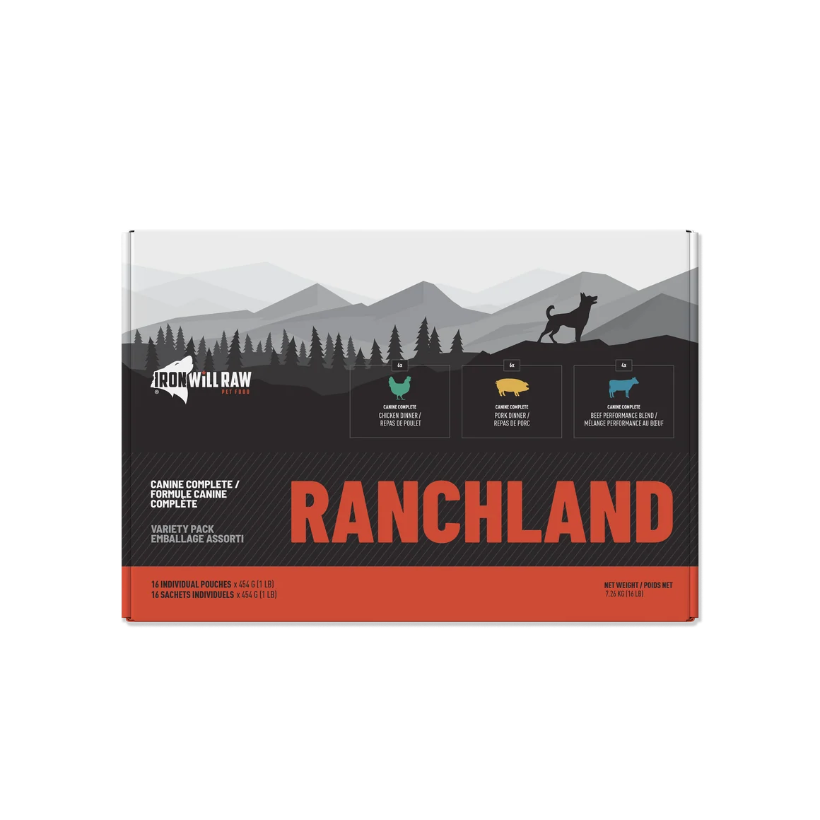 Iron Will Canine Complete Ranchland Variety Pack 16lb (Formerly 12lb)