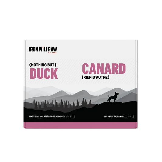 Iron Will Raw Canine & Feline 'Nothing But' Single Protein Duck 6lbs