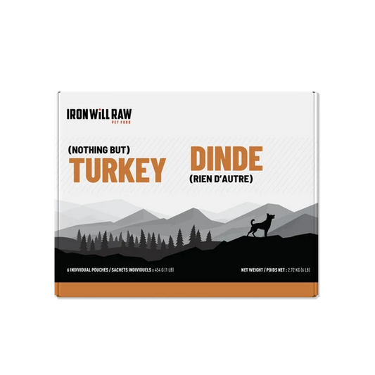 Iron Will Raw Canine & Feline 'Nothing But' Single Protein Turkey 6lbs