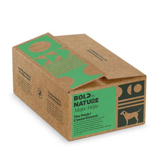 Bold By Nature Mega Dog Raw Variety Pack Patties 24lb