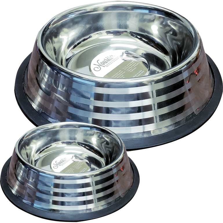 Nourish Stainless Steel Feeding Bowl - Non Tip 24oz