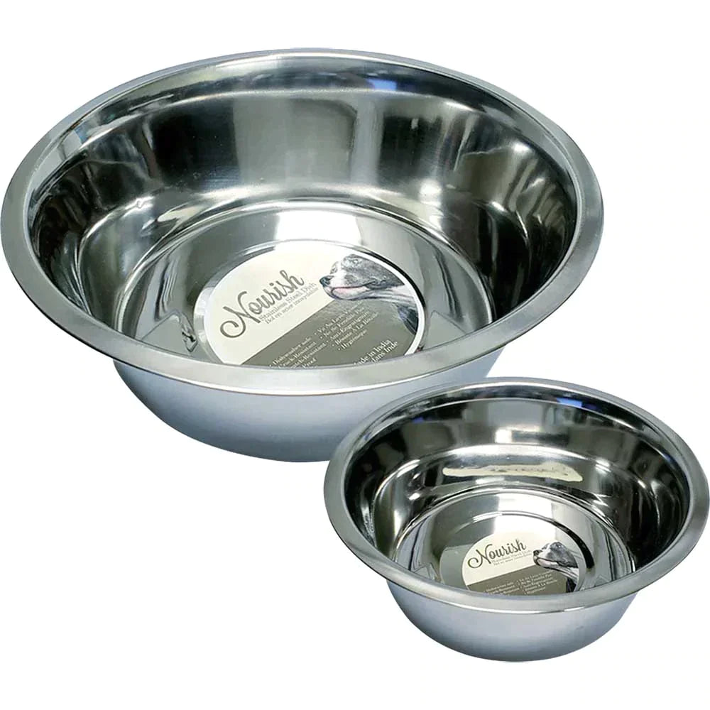 Nourish Stainless Steel Feeding Bowl 96oz