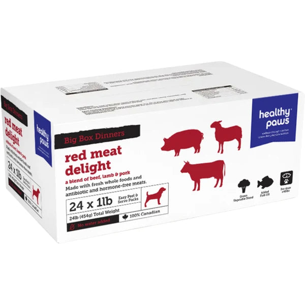 Healthy Paws Big Box Dinner Red Meat Delight 24 x 1 lb