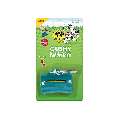 Bags On Board Cushy Dispenser Teal 14 Bags Dog 1pc