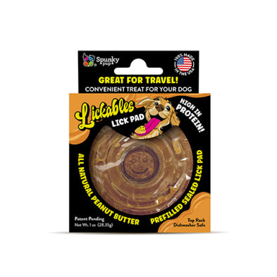 Spunky Pup® Lickables Peanut Butter Filled Lick Pad For Dogs Round 1 Pack