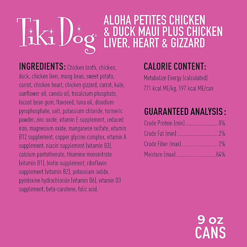Tiki Dog Aloha Petites Chicken & Duck Maui 9oz
