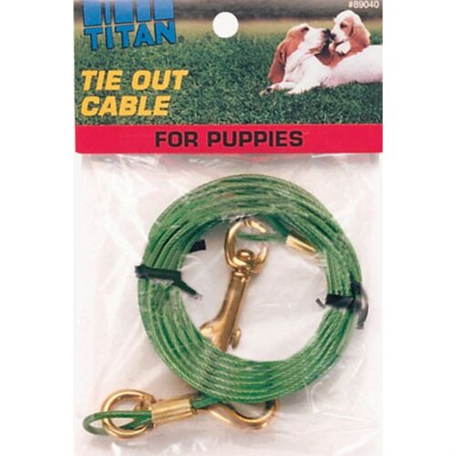 TITAN TIE OUT CABLE FOR PUPPIES 12 FT GREEN