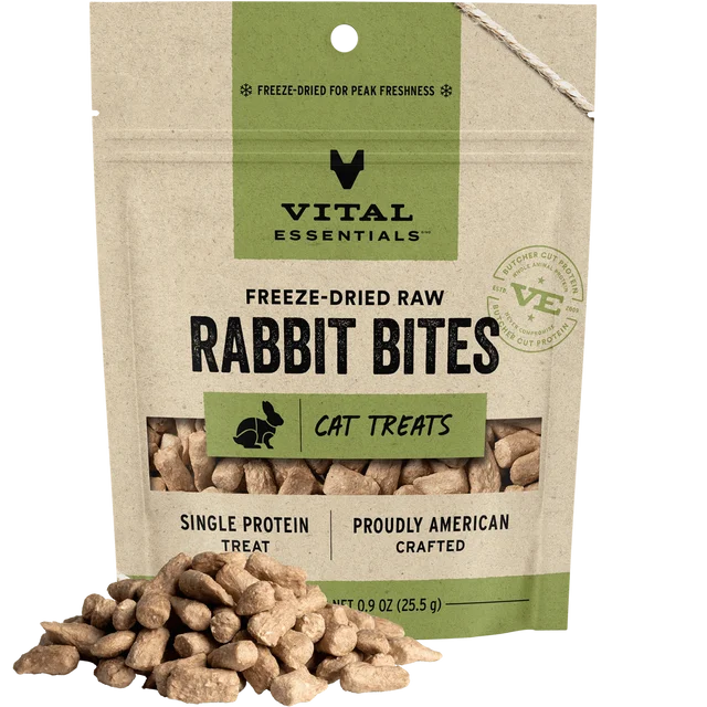Vital Essentials Vital Cat Rabbit Bites Freeze Dried Treats 0.9oz