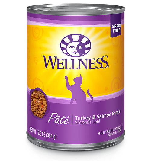Wellness Turkey & Salmon Pate Cat Can 12.5oz SALE