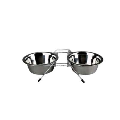 Advance Pet Stainless Steel Double Diner Dog Food and Water Bowl