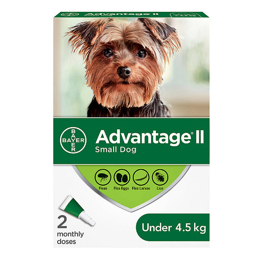 Advantage ll For Dogs Small under 4.5kg (2 monthly doses)