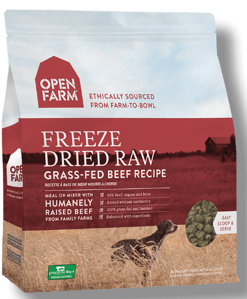 Open Farm Grass-Fed Beef Freeze Dried Raw Dog Food 13.5oz