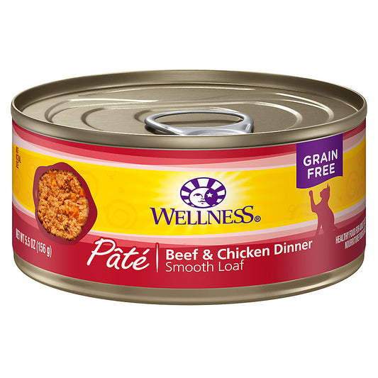 Wellness Beef & Chicken Pate Cat Can 5.5oz SALE